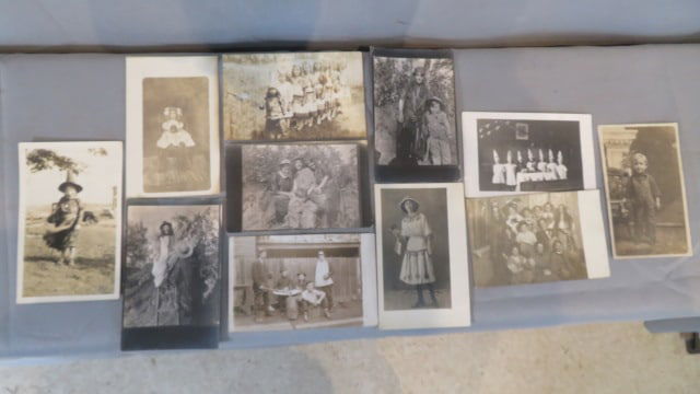 10 vintage Halloween real photo postcards & 1 photo (1 of 9)