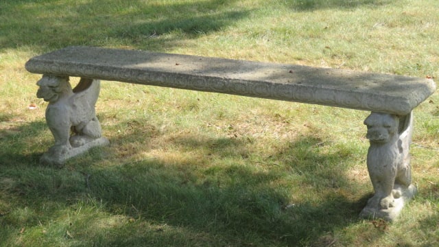 2 contemporary 3 piece cement benches (1 of 5)