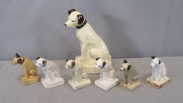 6 chalkware Victor Nippers and one of plaster (1 of 9)