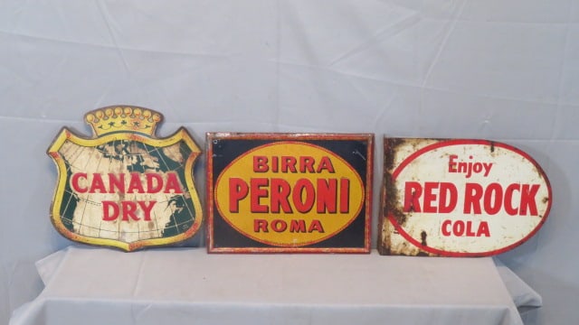 3 old tin advertising signs (1 of 6)