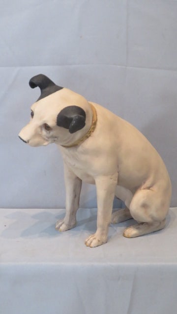 Older 14" plaster Victor Nipper with glass eyes (1 of 11)