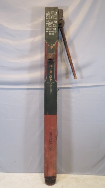 19th century Boston paint decorated wooden well pump (1 of 9)