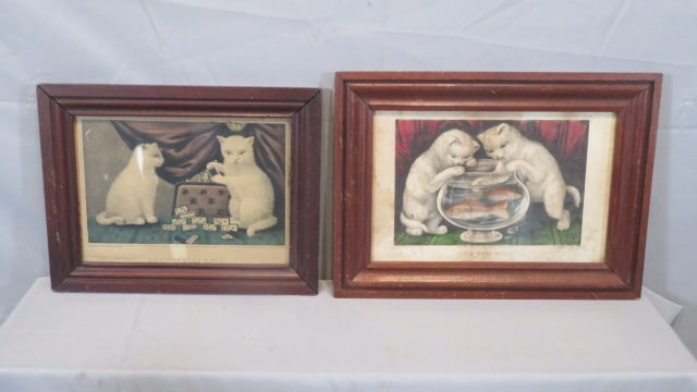 2 - 19th century kitten lithographs (1 of 9)