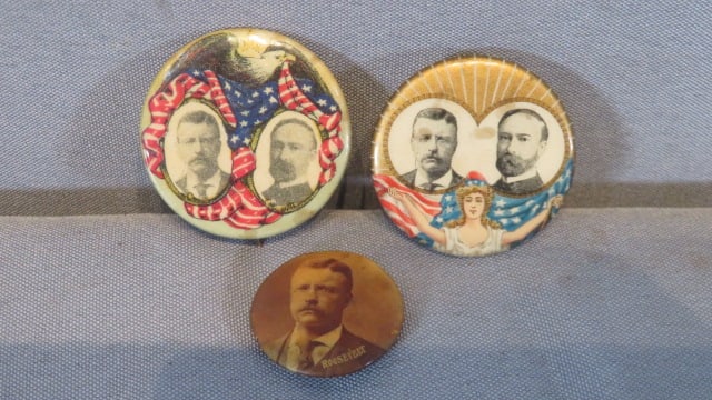 3 - 1904 Teddy Roosevelt campaign buttons (1 of 6)