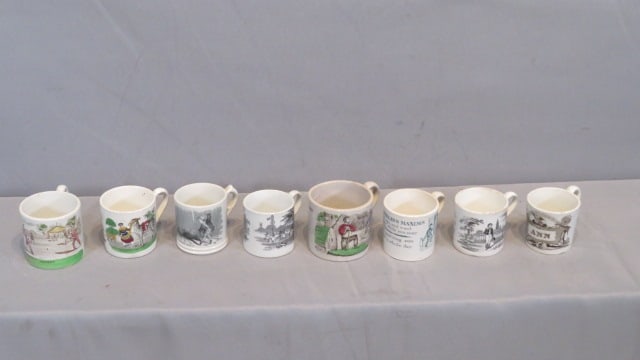8 early Staffordshire child's cups (1 of 11)
