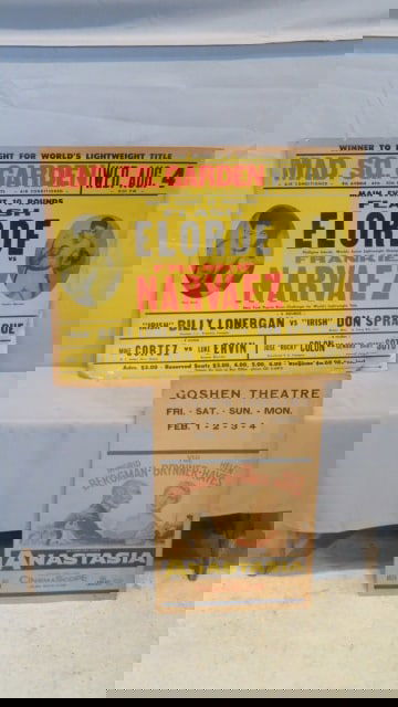 2 vintage cardboard entertainment placards (1 of 6)