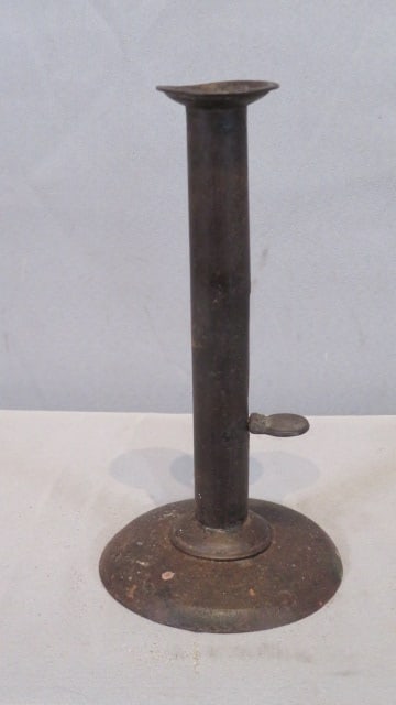 19th century iron 8.25" hog scraper candlestick w/push-up (1 of 5)
