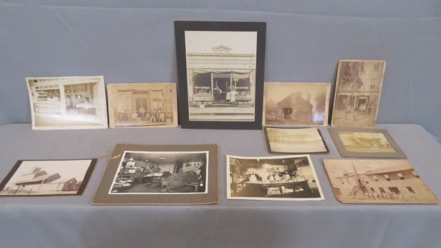 11 vintage cabinet photographs of 19th century store fronts & interiors (1 of 12)
