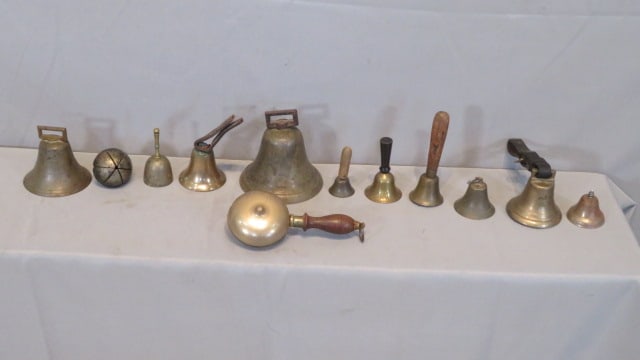 Group of 12 brass bells (1 of 6)