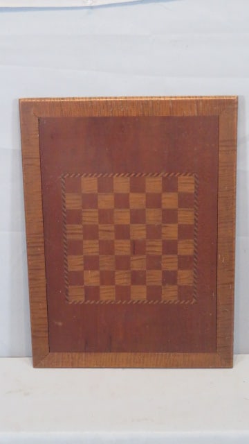 Late 19th-early 20th century walnut & tiger maple inlaid gameboard (1 of 7)