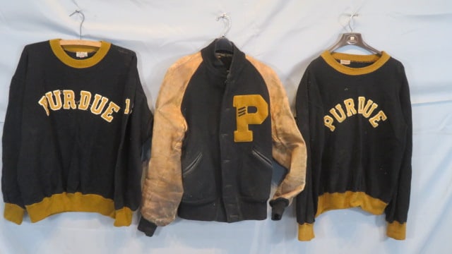 Vintage Purdue letter jacket and 2 wool sweaters (1 of 5)