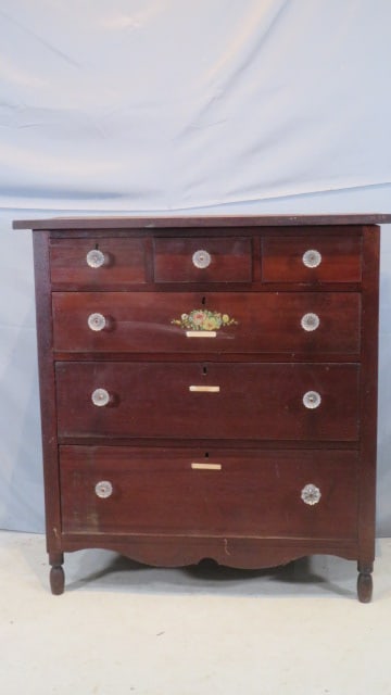 Ca 1830-40 cherry Sheraton 6-drawer chest (1 of 6)