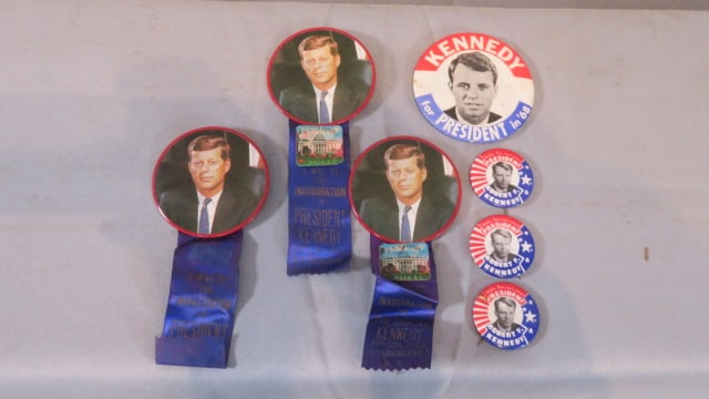 7 Kennedy campaign pin-back buttons (1 of 4)