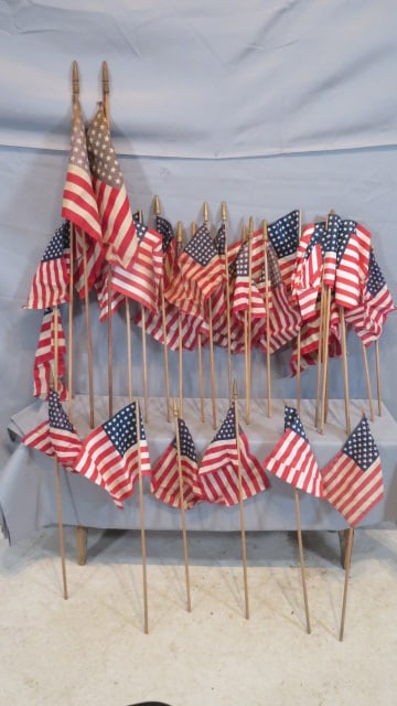 29 miniature flags, several 48 and 50 stars, one 49-star (1 of 3)