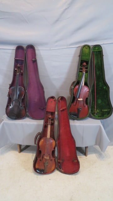 3 vintage violins in cases (1 of 7)