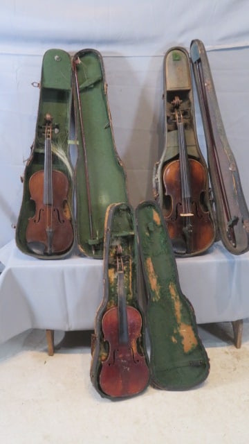 3 unmarked violins (1 of 8)