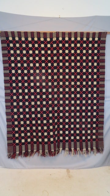 Early woven 2 pc. coverlet (1 of 9)