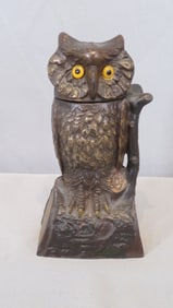 Cast iron Owl Mechanical Bank