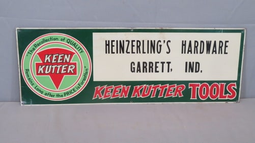 Tin Keen Kutter Tools Advertising Sign