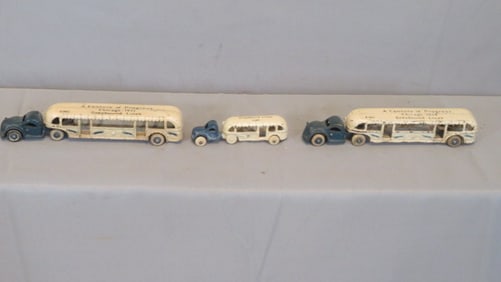 3 Arcade cast iron "Century of Progress" Greyhound shuttles