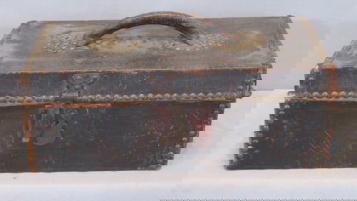 Early leather document box