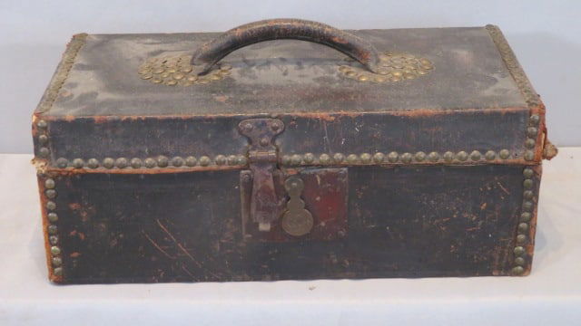 Early leather document box (1 of 6)