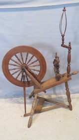 19th century flax spinning wheel