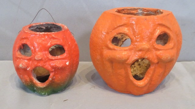2 papier-mache Jack-o-Lanterns (1 of 4)