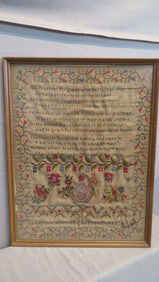 1869 Schoolgirl sampler in frame