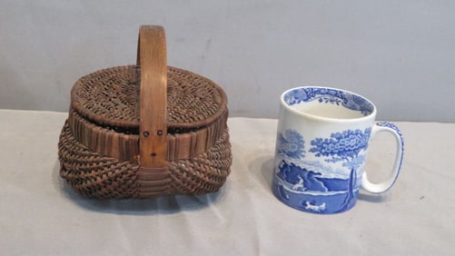 Early splint miniature buttocks basket with double lid
