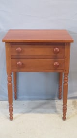 Mid-19th century cherry 2 drawer stand table