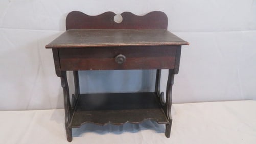 Doll size desk with drawer in original black paint