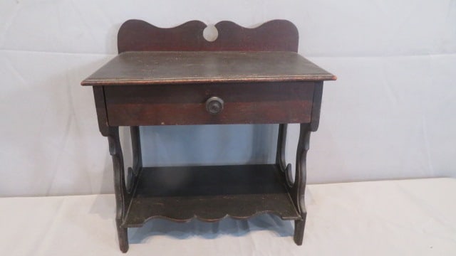Doll size desk with drawer in original black paint (1 of 5)