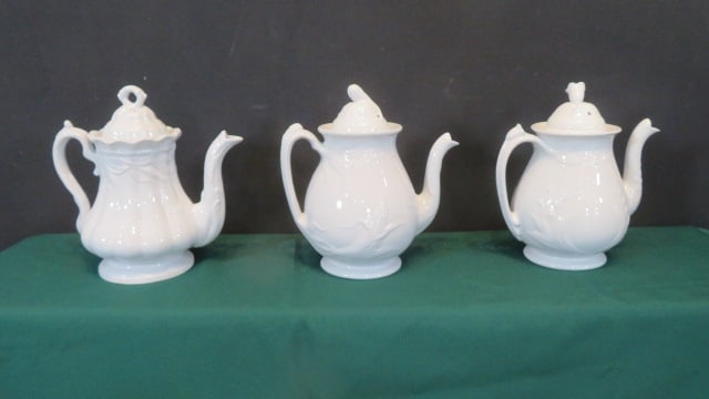3 White ironstone coffeepots (1 of 7)