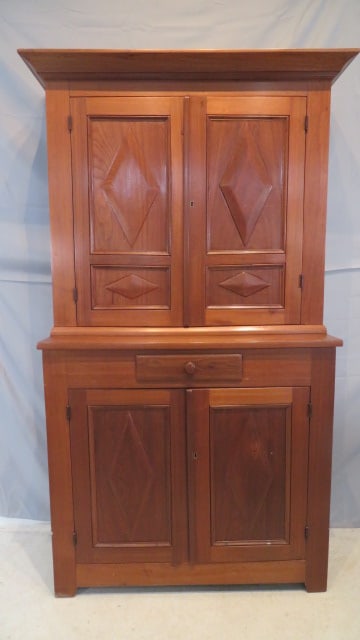 19th century walnut 1-pc step-back blind door cupboard (1 of 9)