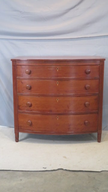 Early cherry bow front Sheraton chest of drawers (1 of 11)