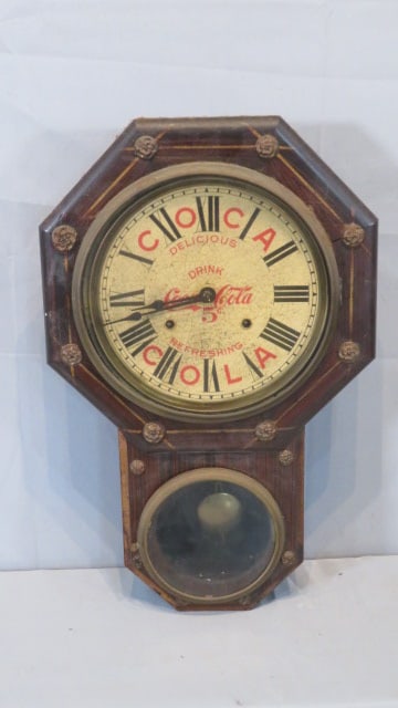 Early 20th century Coca Cola advertising wall clock (1 of 4)