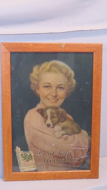 Ca 1930s framed advertisement for Spud cigarettes (1 of 7)
