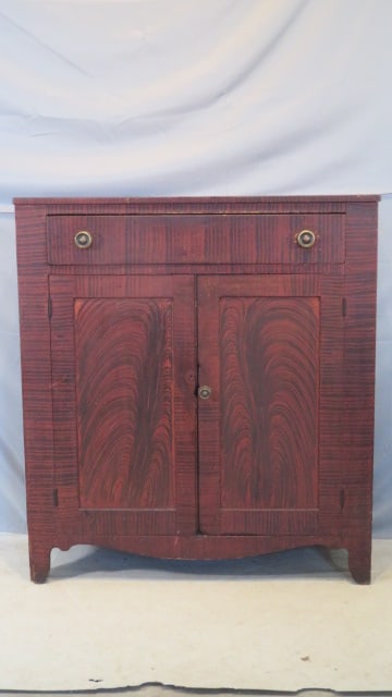 Pine folk art paint decorated jelly cupboard (1 of 9)