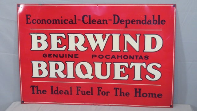 Tin Sign for Berwind Briquets (1 of 4)