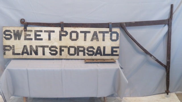 Vintage wood Sweet Potato Plants For Sale w/ iron bracket (1 of 4)
