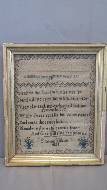1826 Schoolgirl sampler by Frances Shilton (1 of 8)