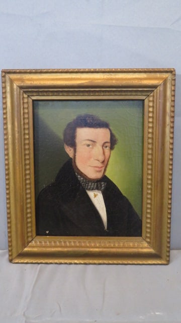 Mid-19th century O/C portrait of man (1 of 4)