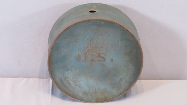 Civil War era cheesebox style wood canteen marked U.S. (1 of 4)