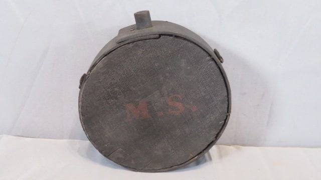 Civil War era cheesebox style wood canteen in black paint (1 of 9)
