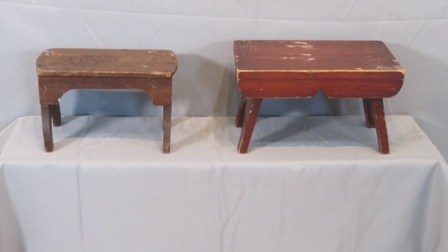 2 wood foot stools (1 of 8)