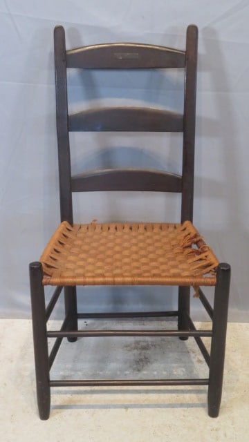 1854 Kentucky mule-ear Shaker ladderback chair in original surface (1 of 4)