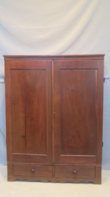 19th century walnut linen press (1 of 10)