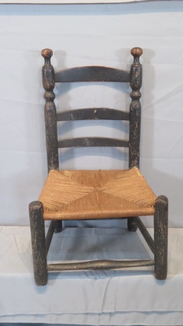 18th century child's ladderback chair (1 of 7)