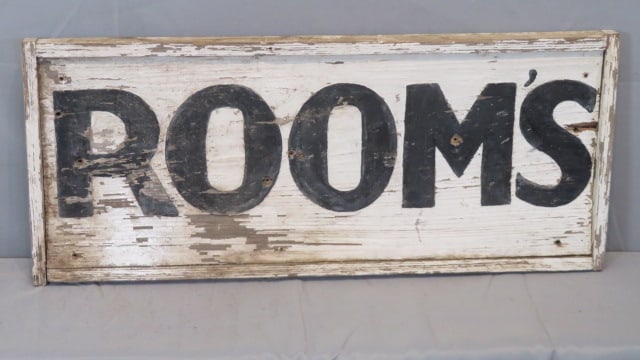 Wood trade sign for Room's (1 of 5)